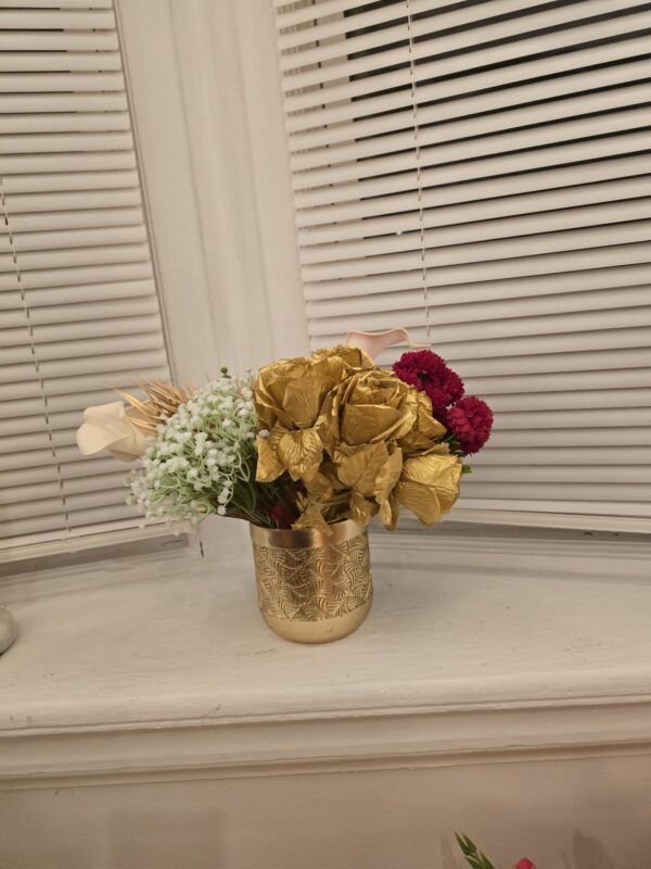 WhatsApp Image 2026-01-23 at 21.30.36 Golden Blush Floral Arrangement in Textured Gold Vase