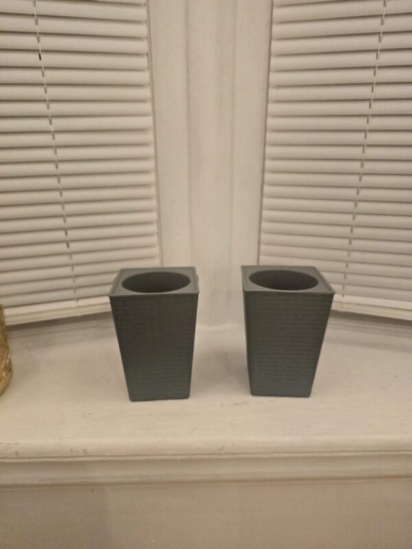 Matte Charcoal Textured Planter Vase